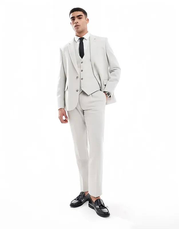 Business Men's 3 Pieces Flat Notch Lapel Tuxedos For Party (Blazer+vest+Pants) sold by Mens Event Wear