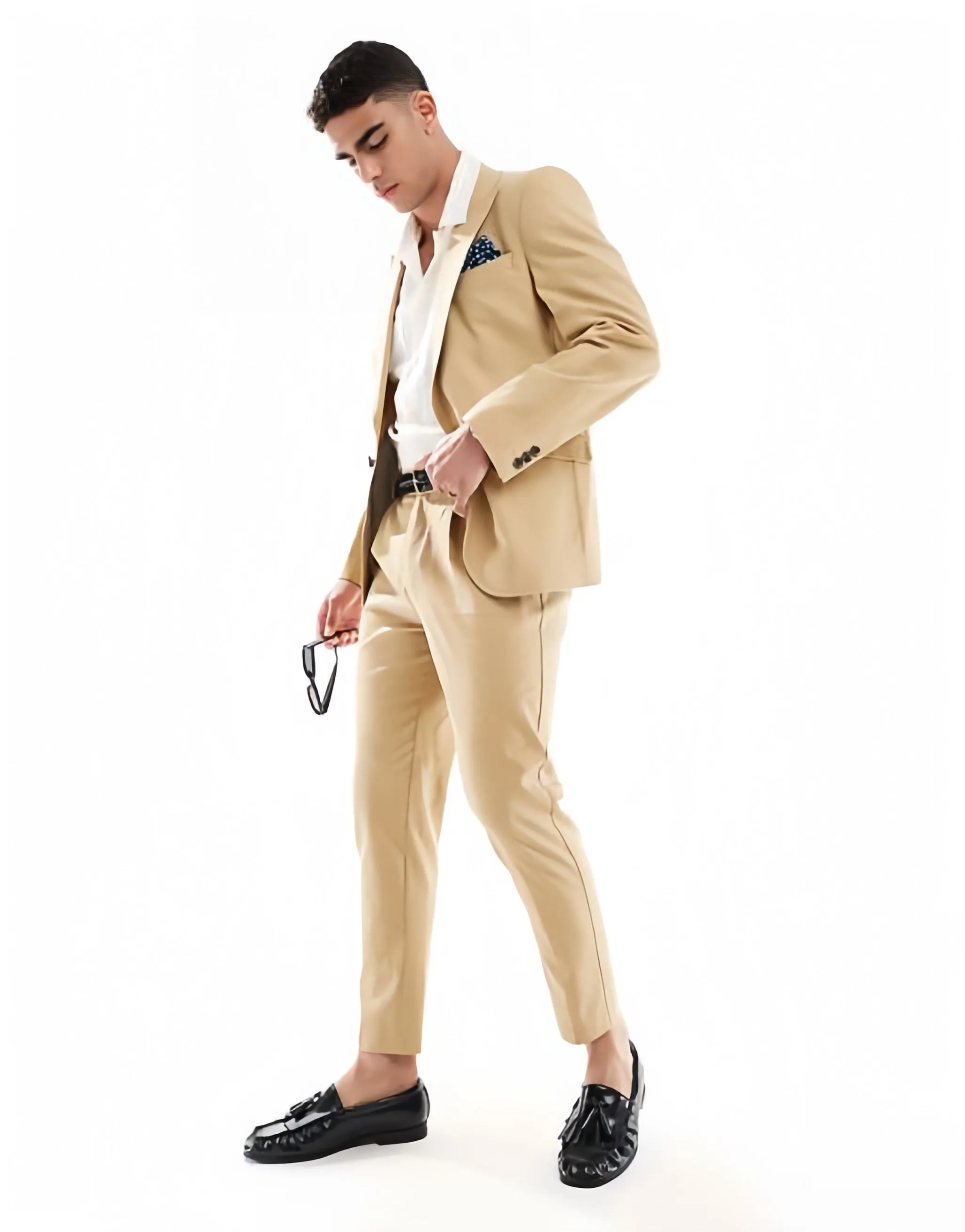 Fashion 2 Piece Men's Suit Flat Peak Wedding Lapel (Blazer + Pants) sold by Mens Event Wear product image thumbnail 2