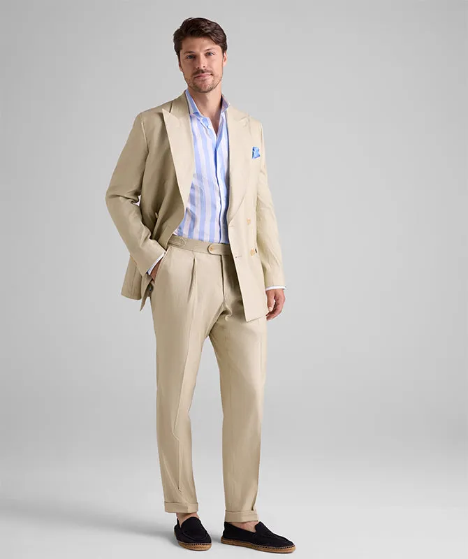 Formal 2 Pieces Mens Suit Flat Linen Peak Lapel Tuxedos For Wedding (Blazer+Pants) sold by Mens Event Wear product image thumbnail 2