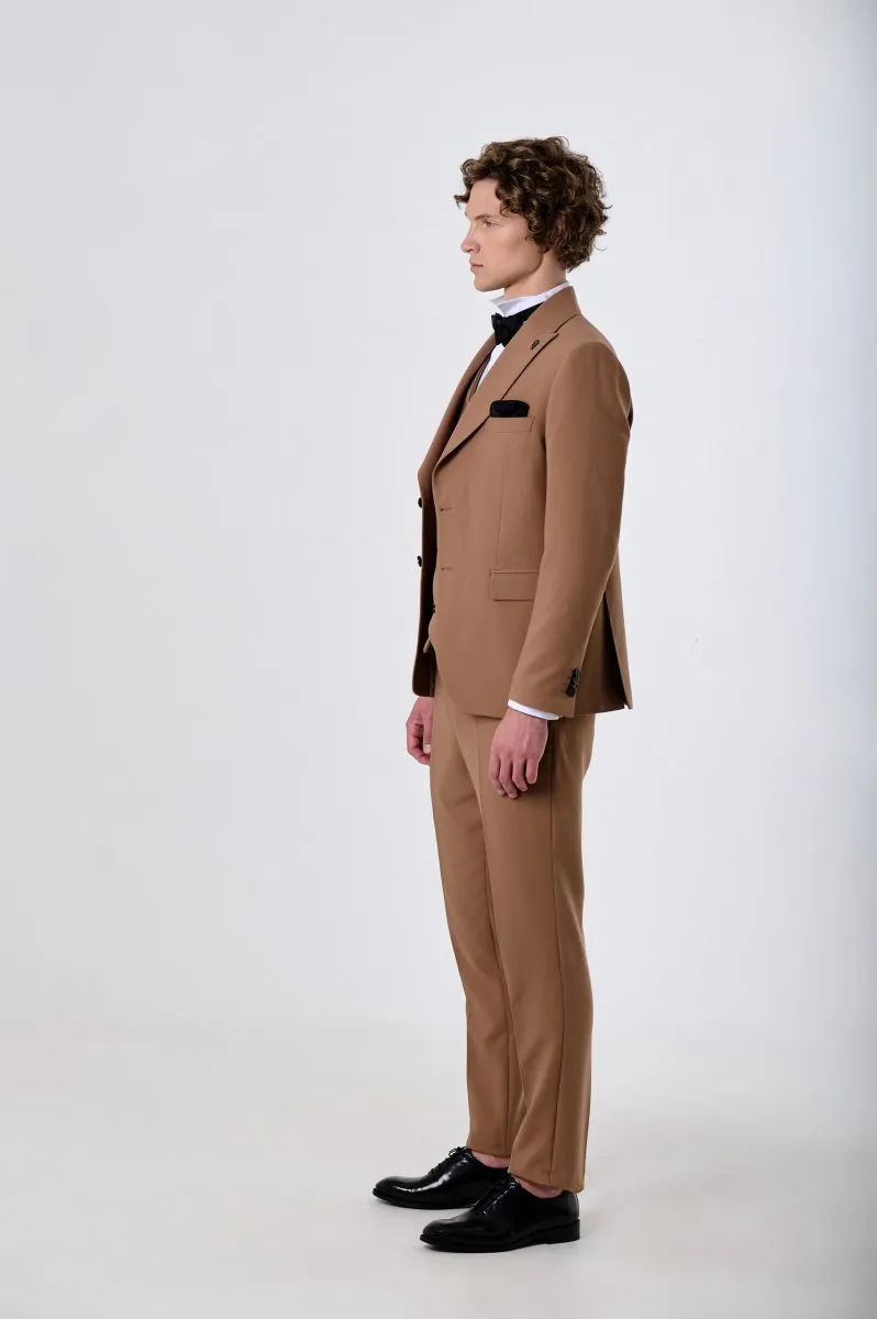 Fashion Men's 3 Pieces Flat Peak Lapel Tuxedos For Party (Blazer+vest+Pants) sold by Mens Event Wear product image thumbnail 4