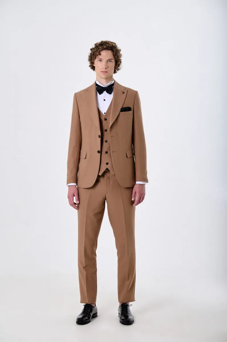 Fashion Men's 3 Pieces Flat Peak Lapel Tuxedos For Party (Blazer+vest+Pants) sold by Mens Event Wear product image thumbnail 2