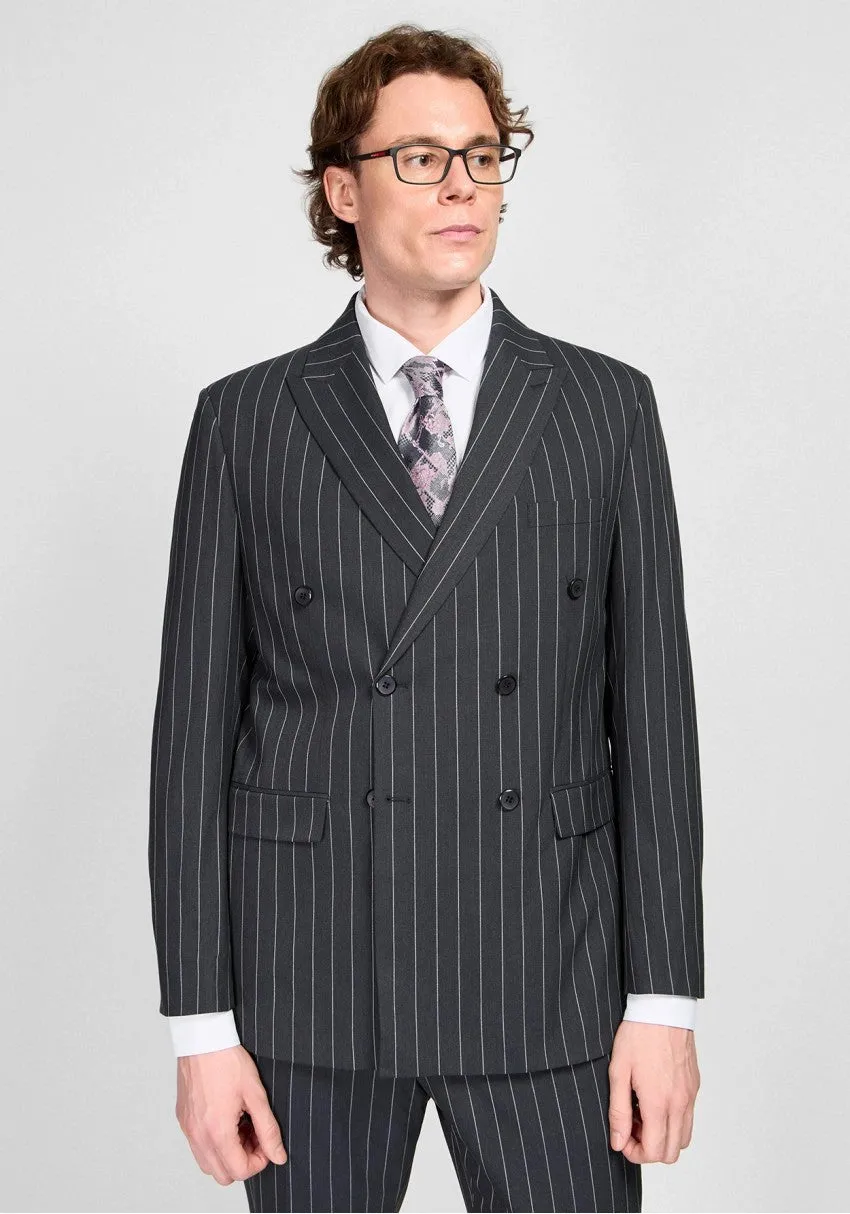 Formal Men's 2 Pieces Mens Suit Peak Lapel Striped Tuxedos (Blazer+Pants) sold by Mens Event Wear
