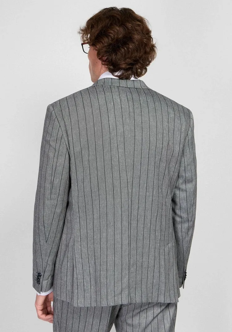 Formal Men's 2 Pieces Mens Suit Peak Lapel Striped Tuxedos (Blazer+Pants) sold by Mens Event Wear product image thumbnail 5