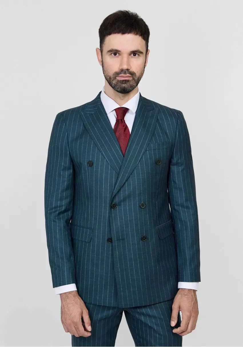 Formal Men's 2 Pieces Mens Suit Peak Lapel Striped Tuxedos (Blazer+Pants) sold by Mens Event Wear