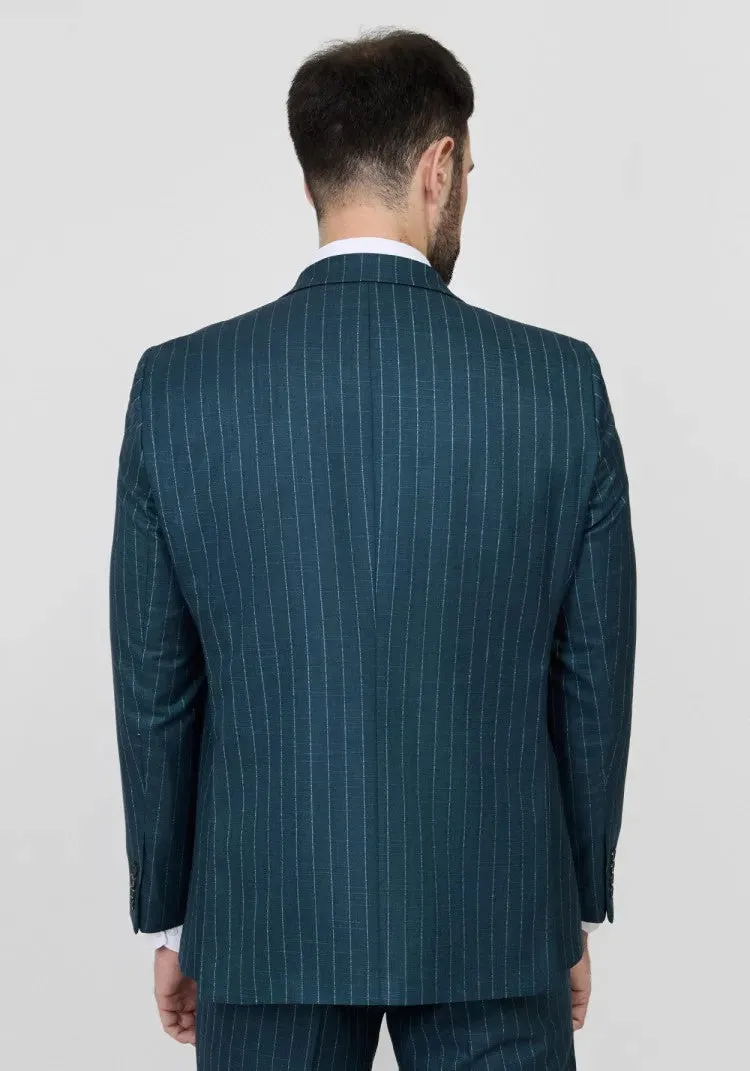 Formal Men's 2 Pieces Mens Suit Peak Lapel Striped Tuxedos (Blazer+Pants) sold by Mens Event Wear product image thumbnail 5