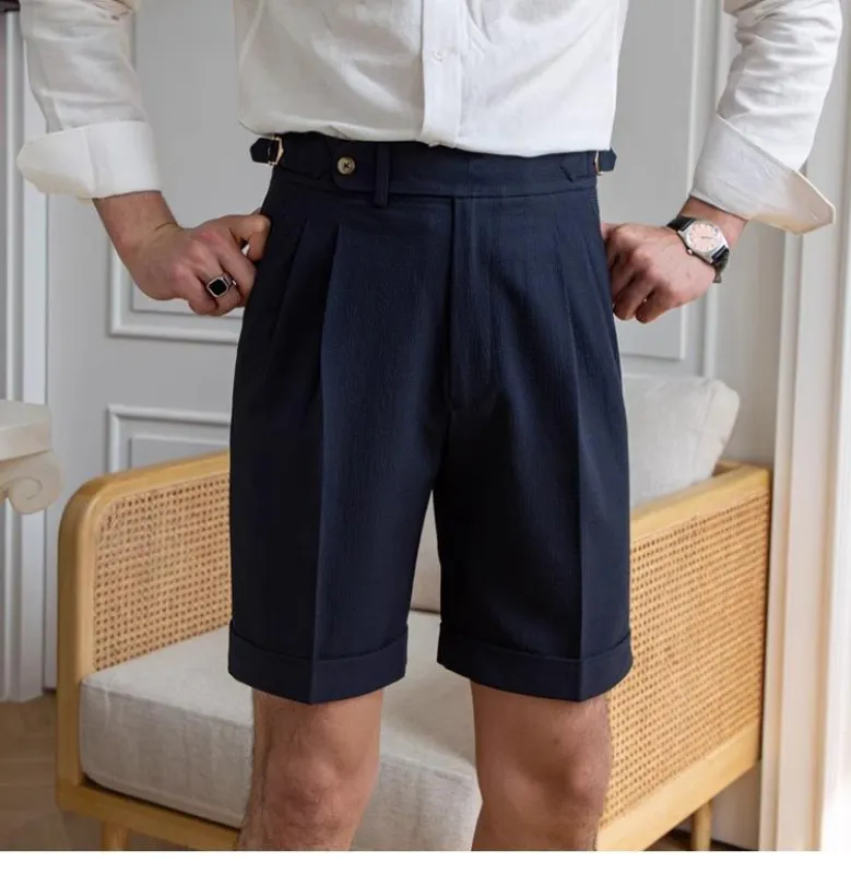 Casual Men's Short Pants Cotton Linen For Wedding sold by Mens Event Wear