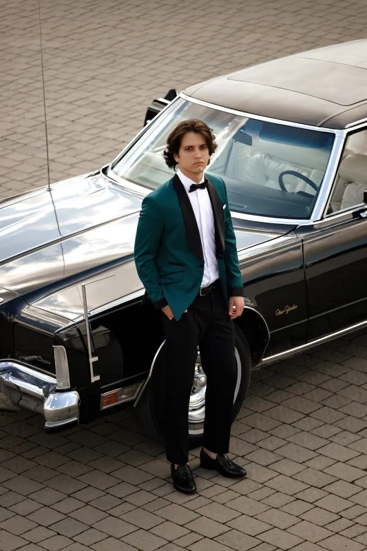 Fashionable Men's 2-piece Suit Shawl Lapel Wedding Suit (Blazer+Pants) sold by Mens Event Wear