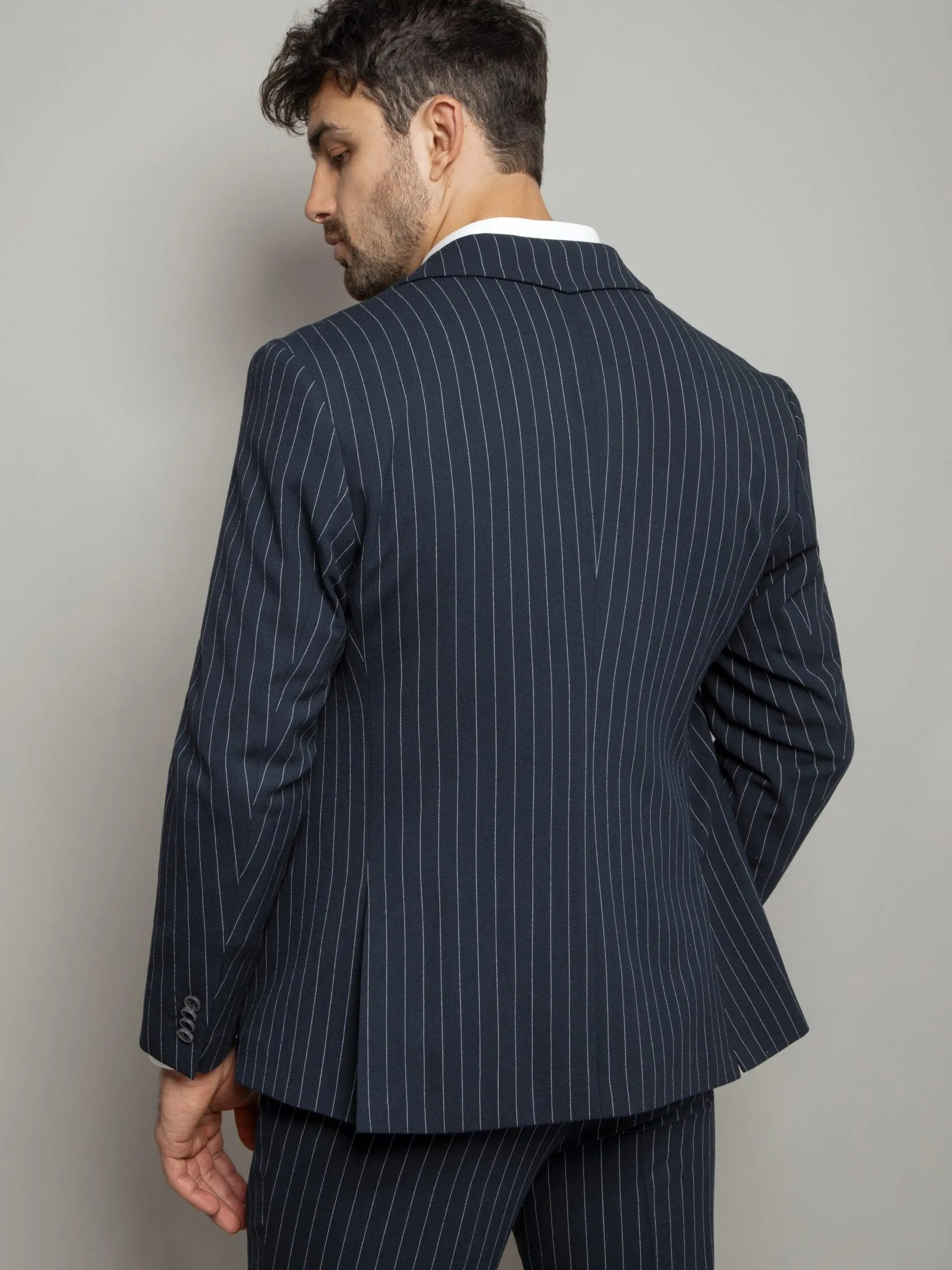 Formal Men's 3 Pieces Mens Suit Notch Lapel Striped Tuxedos (Blazer+Vest+Pants) sold by Mens Event Wear product image thumbnail 3