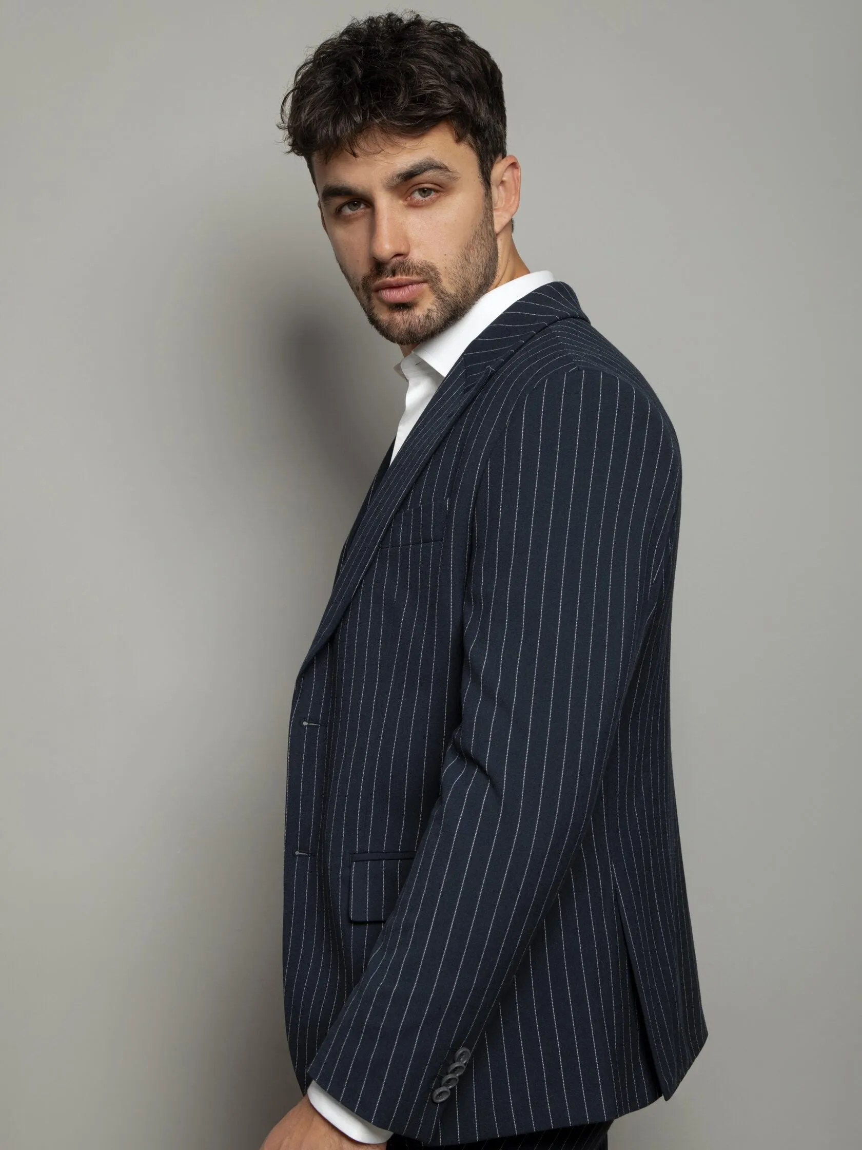 Formal Men's 3 Pieces Mens Suit Notch Lapel Striped Tuxedos (Blazer+Vest+Pants) sold by Mens Event Wear product image thumbnail 5