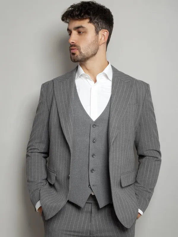 Formal Men's 3 Pieces Mens Suit Notch Lapel Striped Tuxedos (Blazer+Vest+Pants) sold by Mens Event Wear