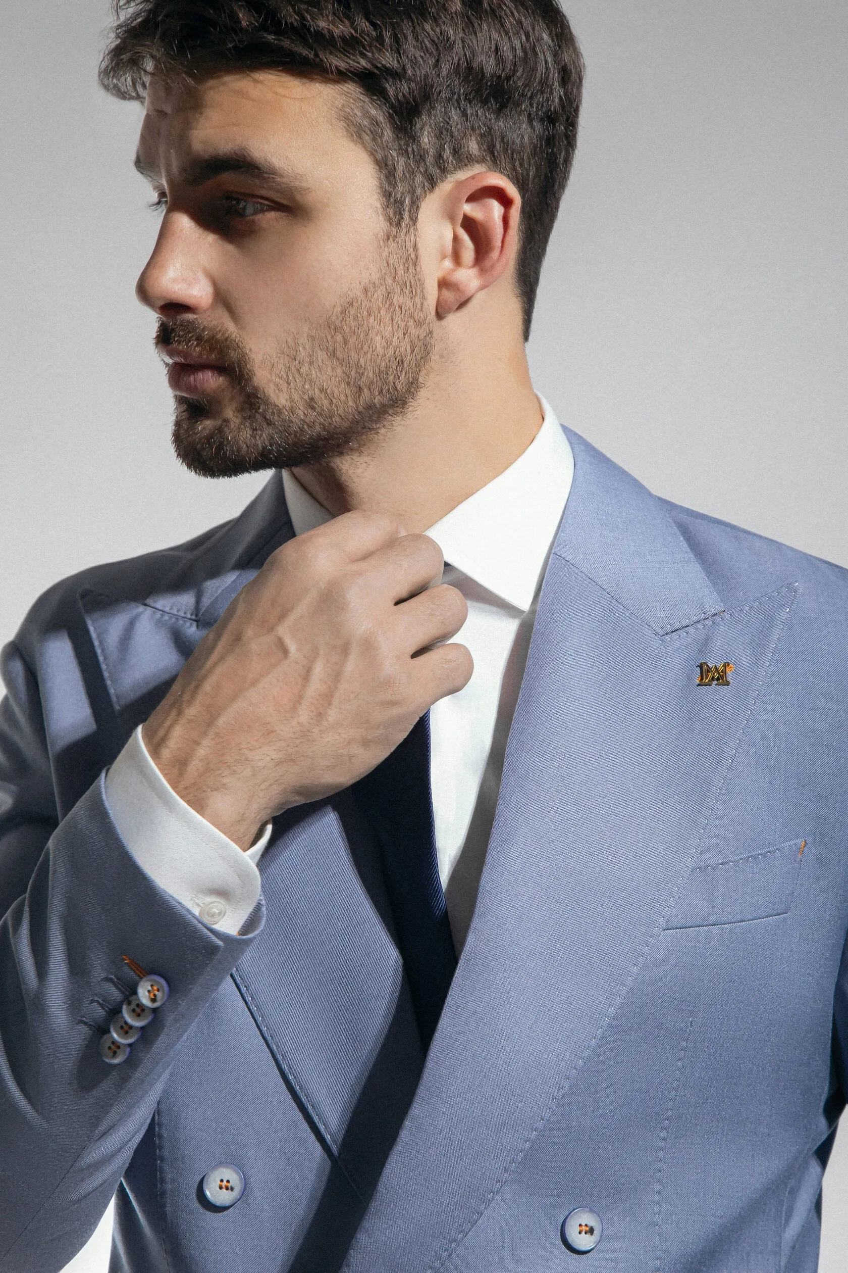 Formal 2 Pieces Mens Suit Flat Peak Lapel Tuxedos For Wedding (Blazer+Pants) sold by Mens Event Wear product image thumbnail 3