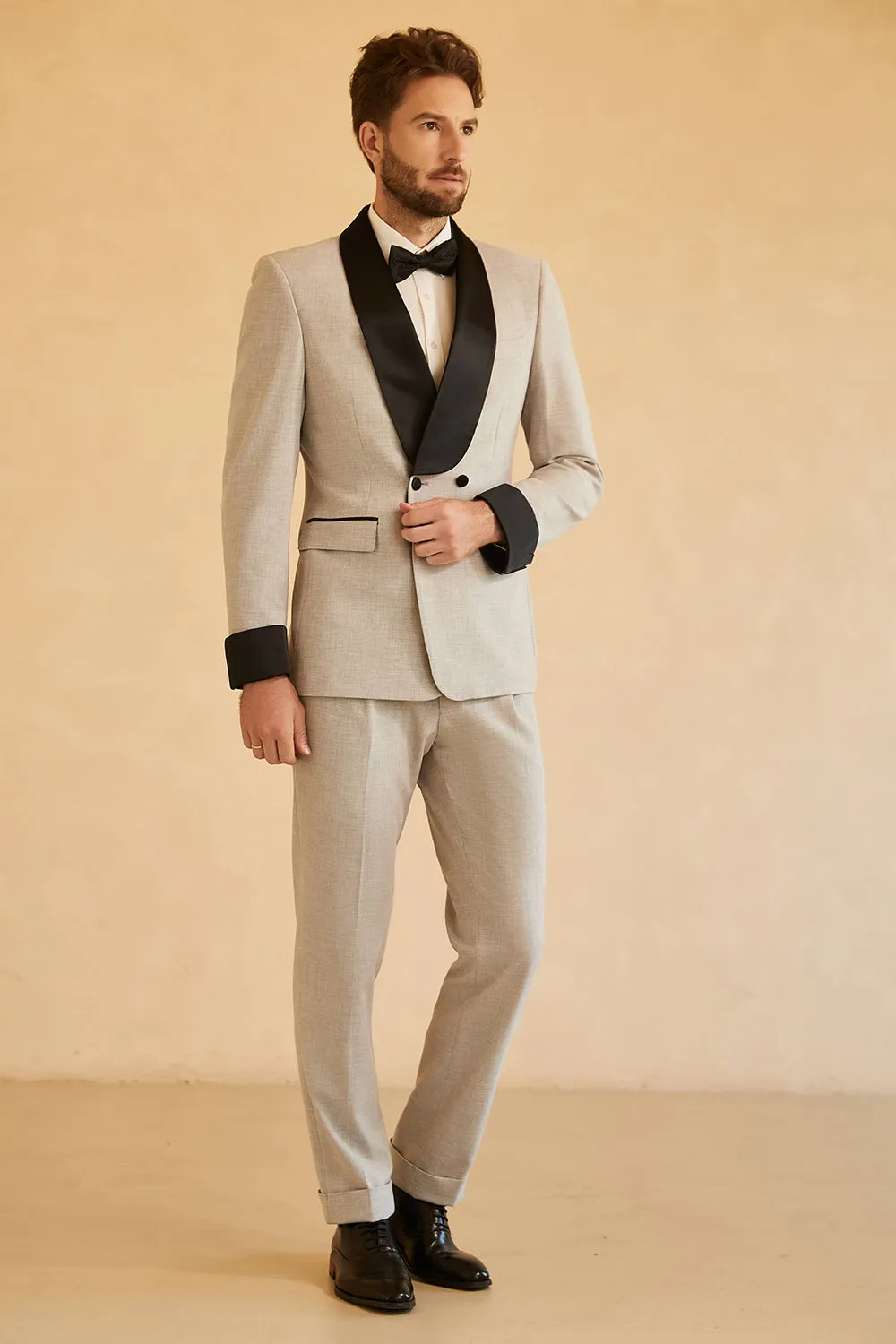 Fashionable Men's 2-piece Suit Shawl Lapel Wedding Suit (Blazer+Pants) sold by Mens Event Wear