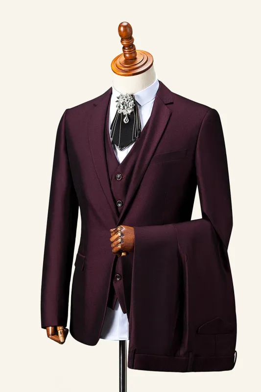 Fashion Men's 3 Pieces Flat Peak Lapel Tuxedos For Party (Blazer+vest+Pants) sold by Mens Event Wear