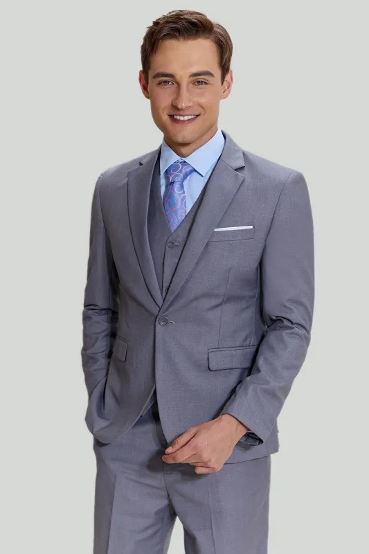 Fashion Men's 3 Pieces Flat Notch Lapel Tuxedos For Party (Blazer+vest+Pants) sold by Mens Event Wear