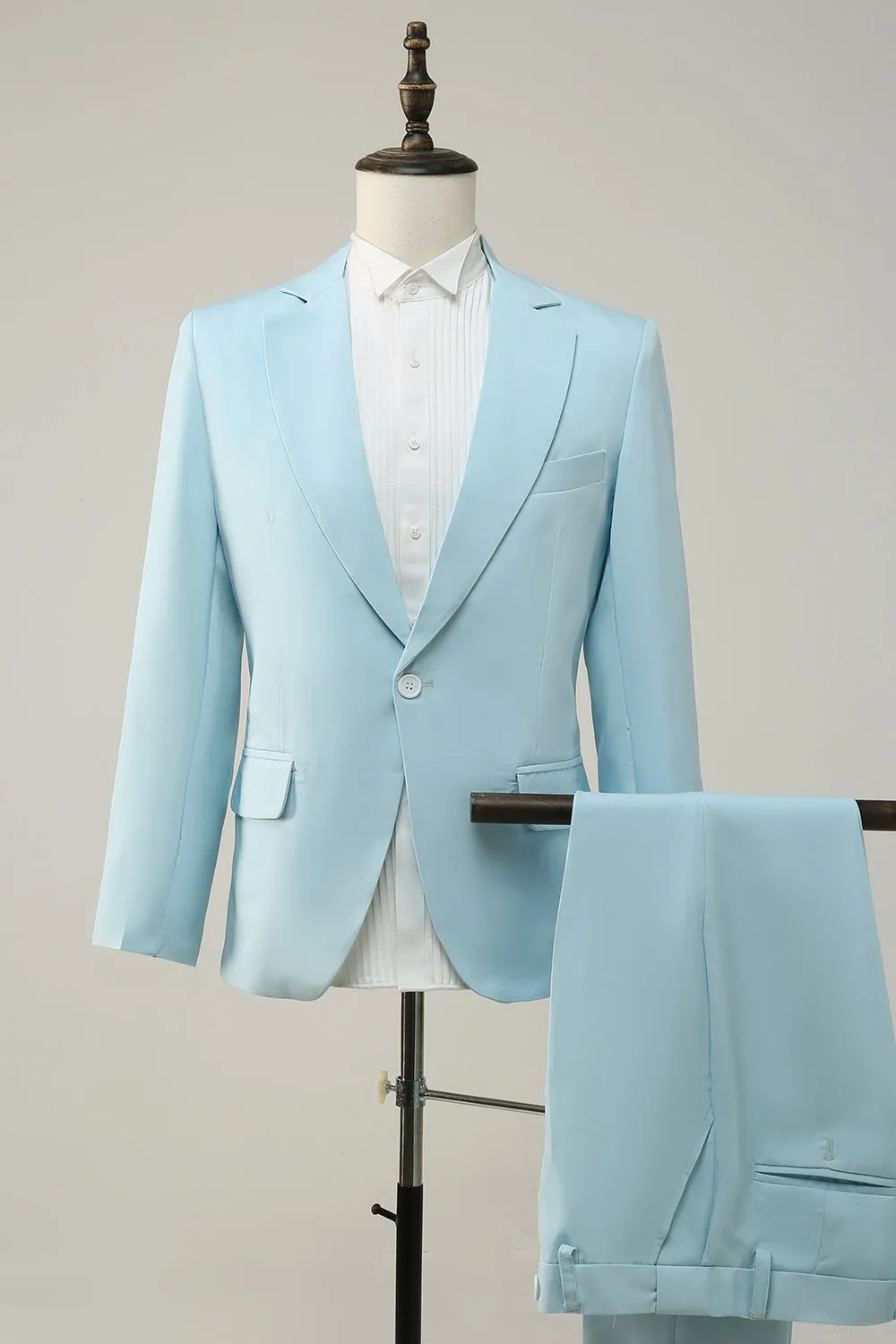 Casual 2 Piece Men's Suit Flat Notched Wedding Lapel (Blazer + Pants) sold by Mens Event Wear