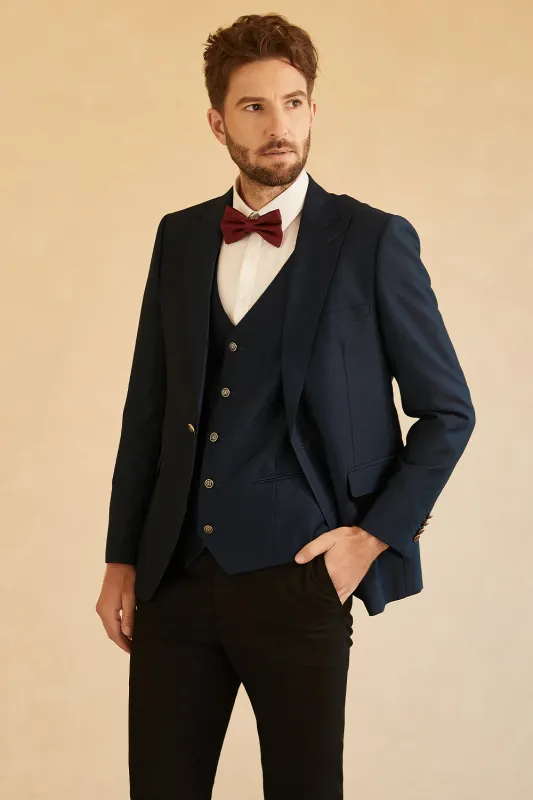 Fashion 3 Pieces Mens Suit Flat Shawl Lapel Tuxedos (Blazer+vest+Pants) sold by Mens Event Wear