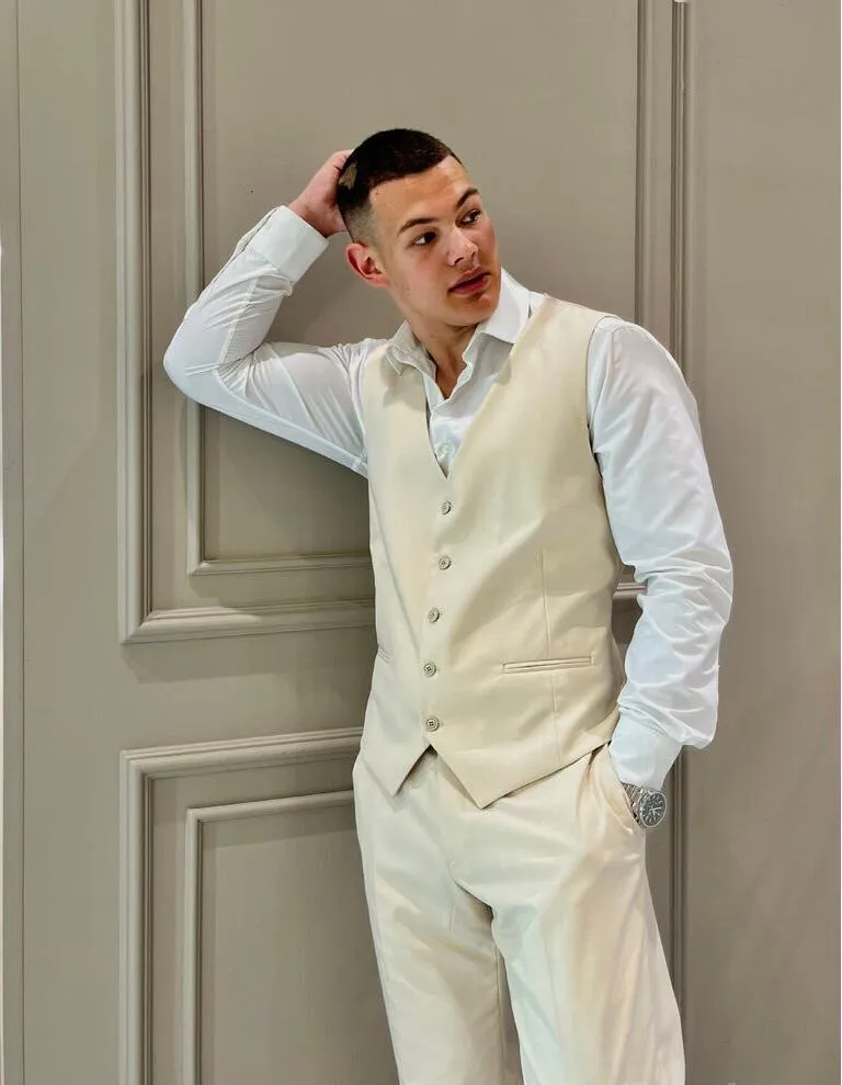 Fashion Men's 3 Pieces Flat Peak Lapel Tuxedos For Party (Blazer+vest+Pants) sold by Mens Event Wear product image thumbnail 4