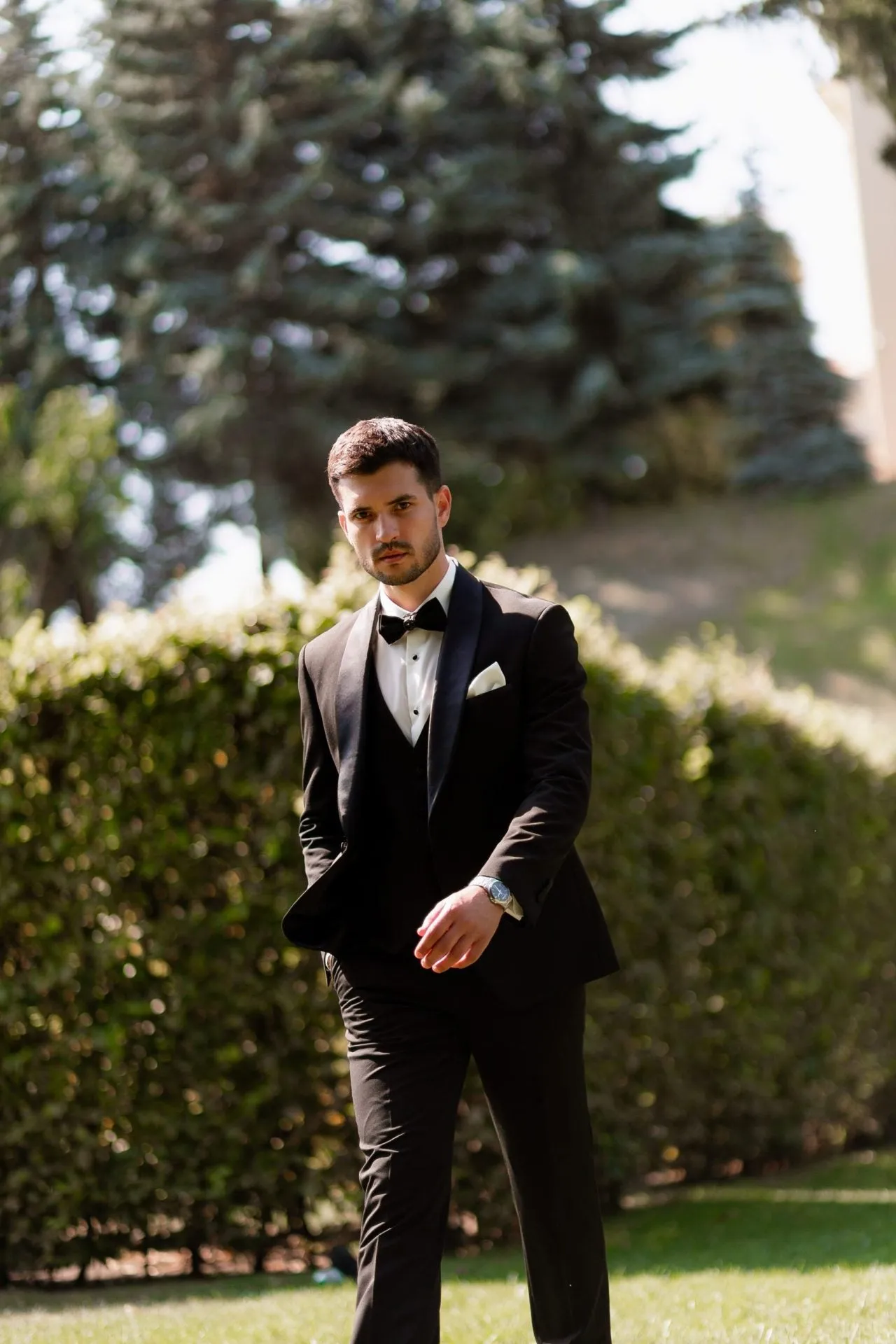 Fashion 3 Pieces Mens Suit Flat Shawl Lapel Tuxedos (Blazer+vest+Pants) sold by Mens Event Wear product image thumbnail 5