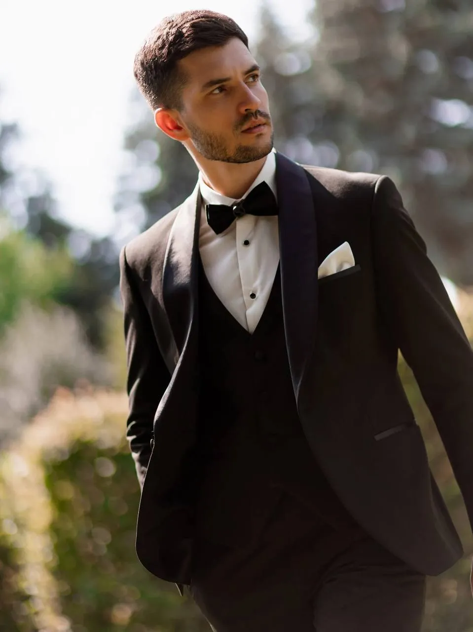 Fashion 3 Pieces Mens Suit Flat Shawl Lapel Tuxedos (Blazer+vest+Pants) sold by Mens Event Wear product image thumbnail 2