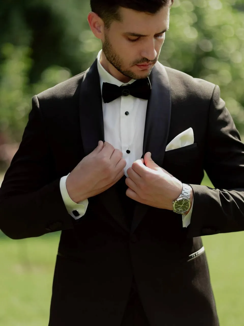 Fashion 3 Pieces Mens Suit Flat Shawl Lapel Tuxedos (Blazer+vest+Pants) sold by Mens Event Wear product image thumbnail 3