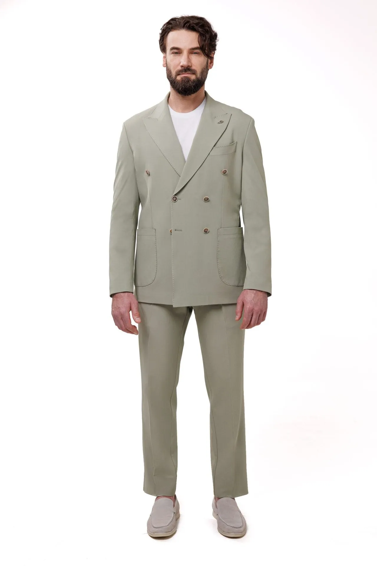 Formal 2 Pieces Mens Suit Flat Peak Lapel Tuxedos For Wedding (Blazer+Pants) sold by Mens Event Wear