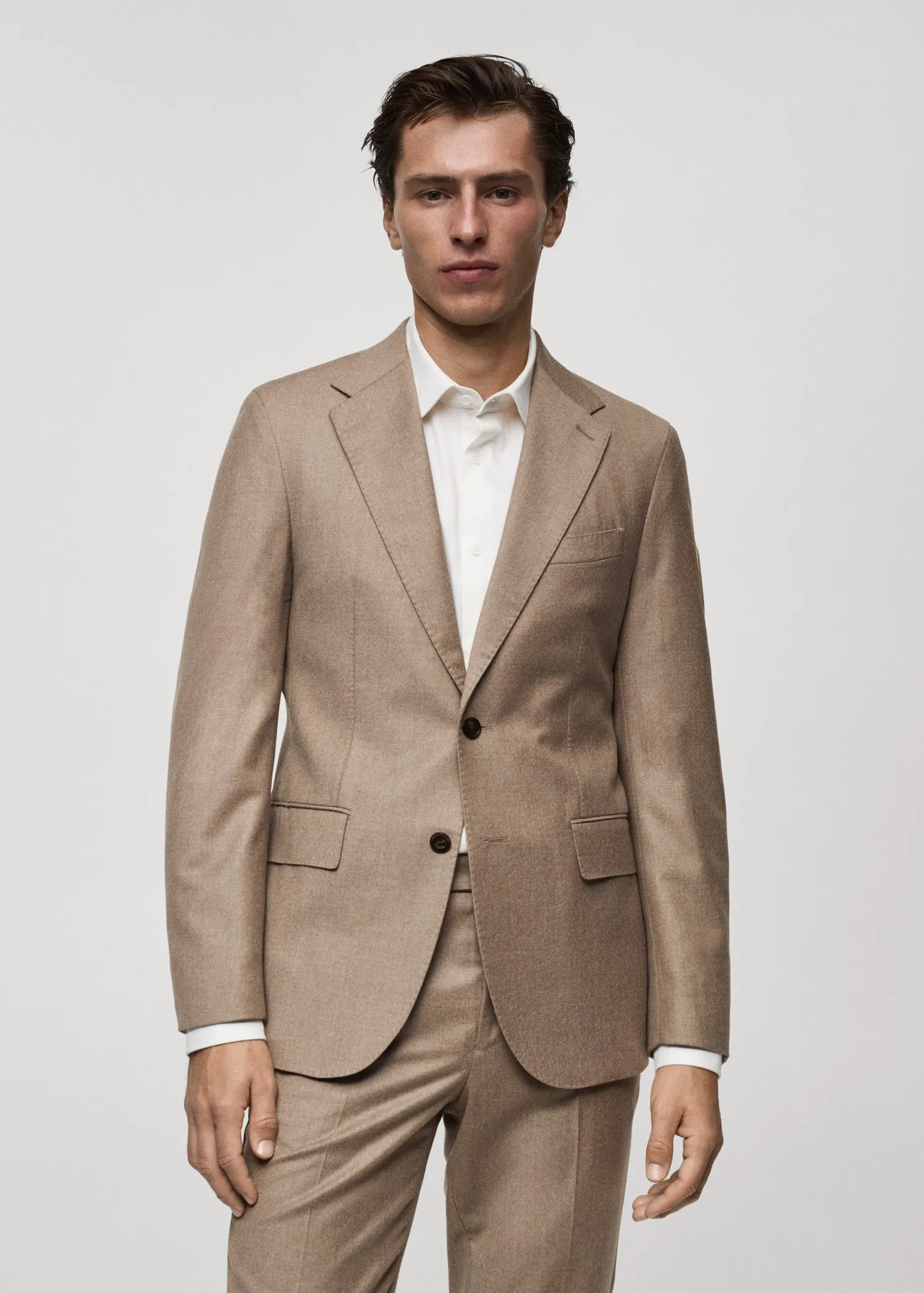 Formal 2 Pieces Mens Suit Flat Peak Lapel Tuxedos For Wedding (Blazer+Pants) sold by Mens Event Wear