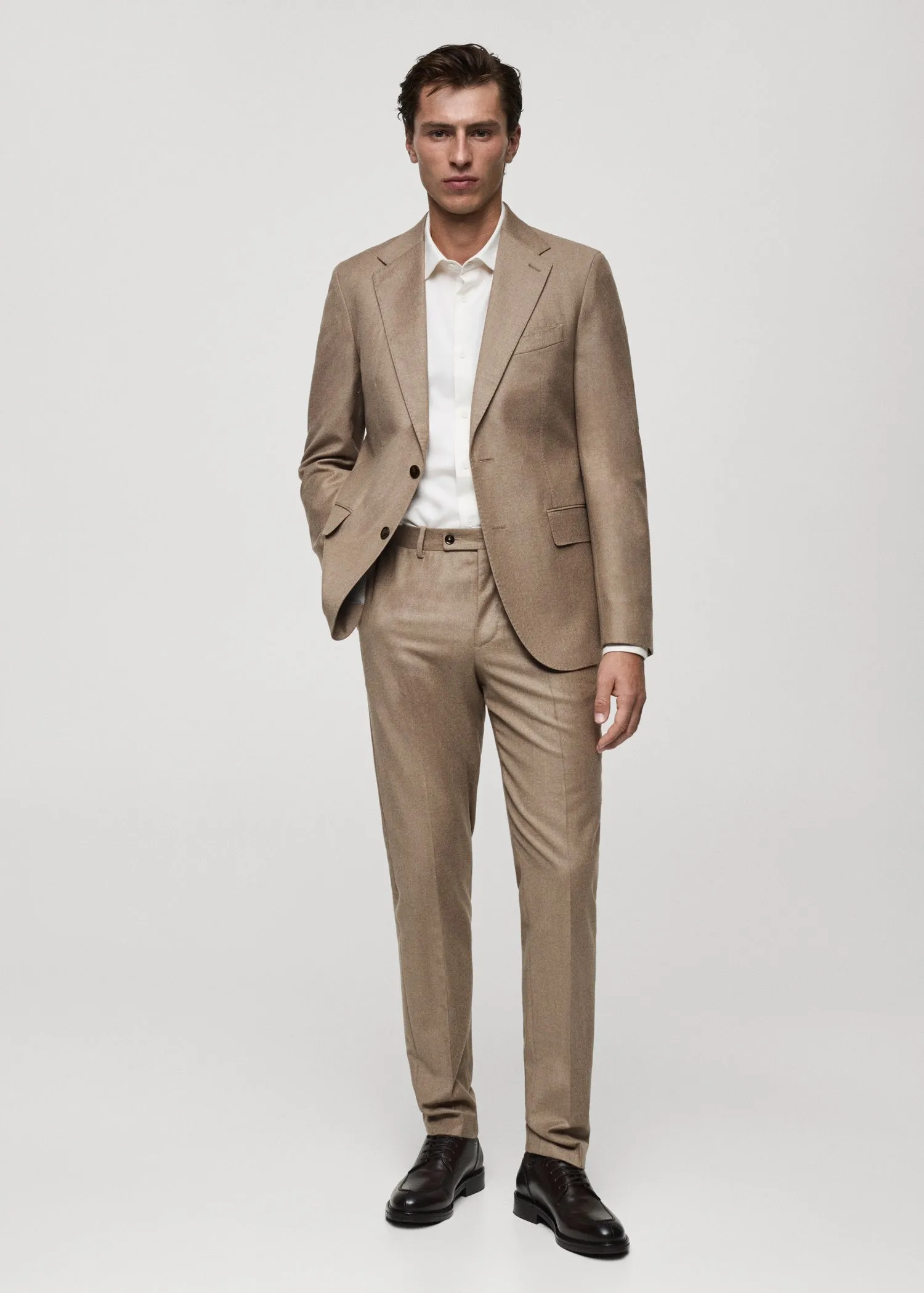 Formal 2 Pieces Mens Suit Flat Peak Lapel Tuxedos For Wedding (Blazer+Pants) sold by Mens Event Wear product image thumbnail 5