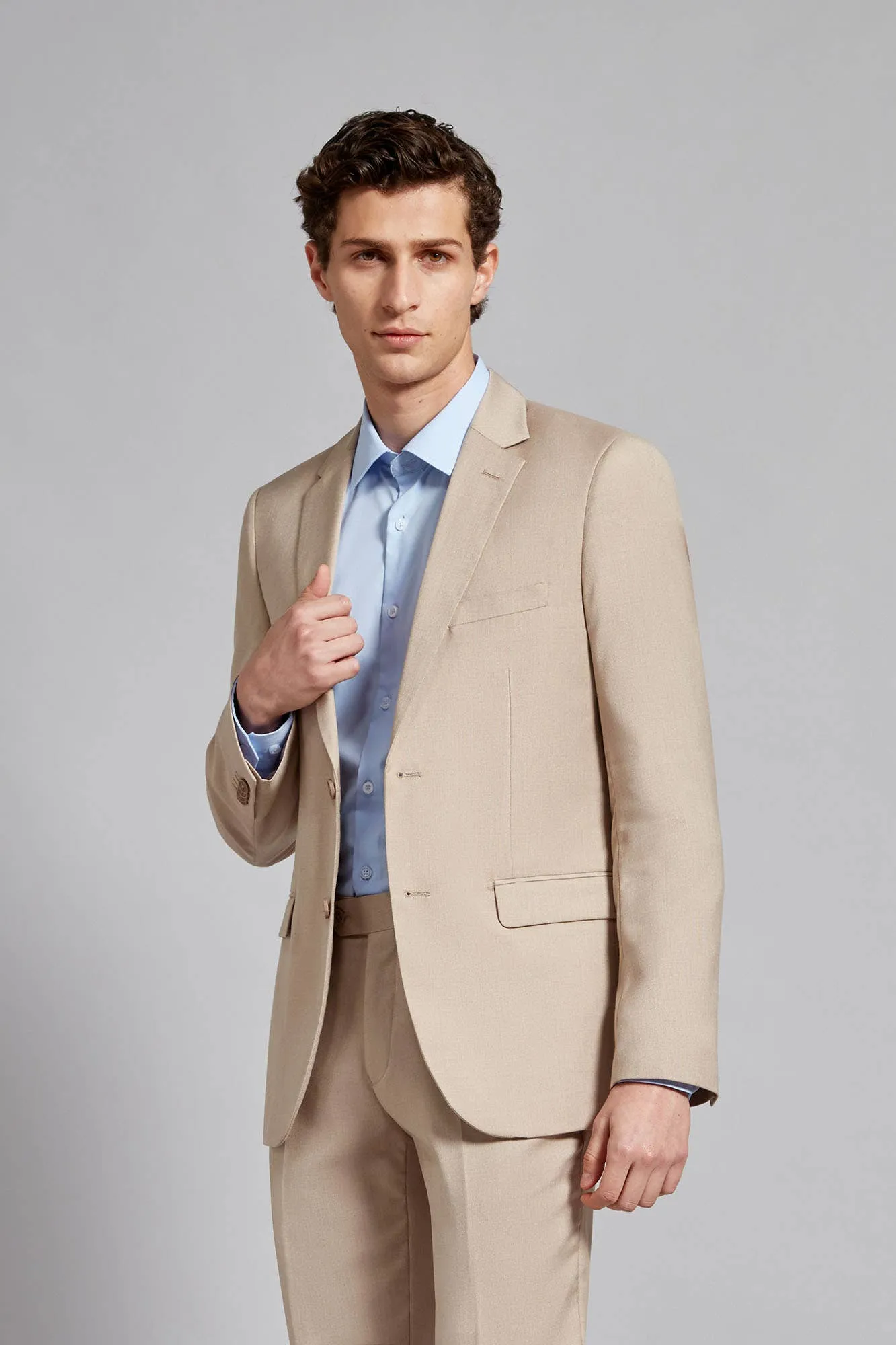 Formal 2 Pieces Mens Suit Flat Peak Lapel Tuxedos For Wedding (Blazer+Pants) sold by Mens Event Wear product image thumbnail 5