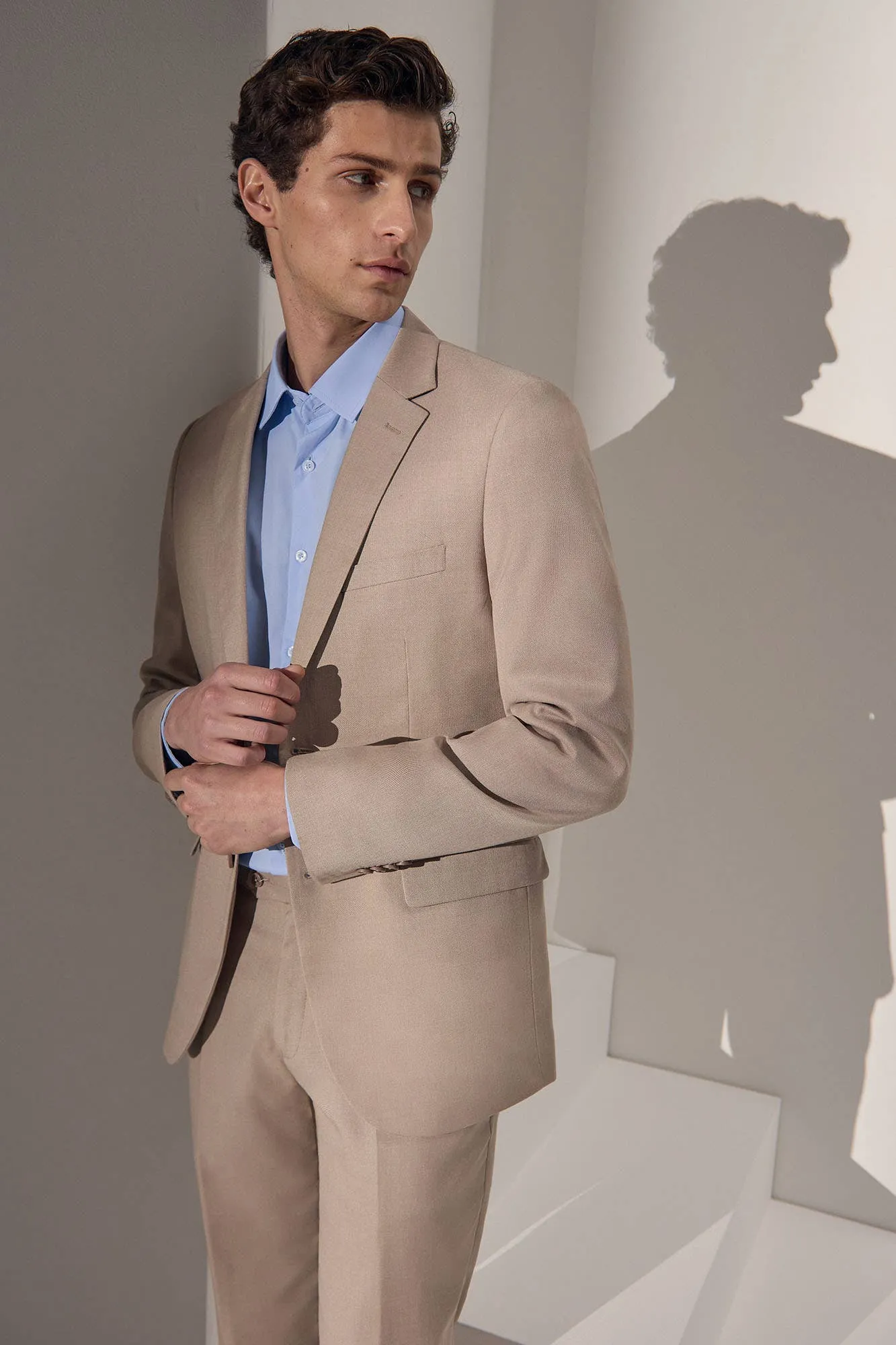 Formal 2 Pieces Mens Suit Flat Peak Lapel Tuxedos For Wedding (Blazer+Pants) sold by Mens Event Wear product image thumbnail 4