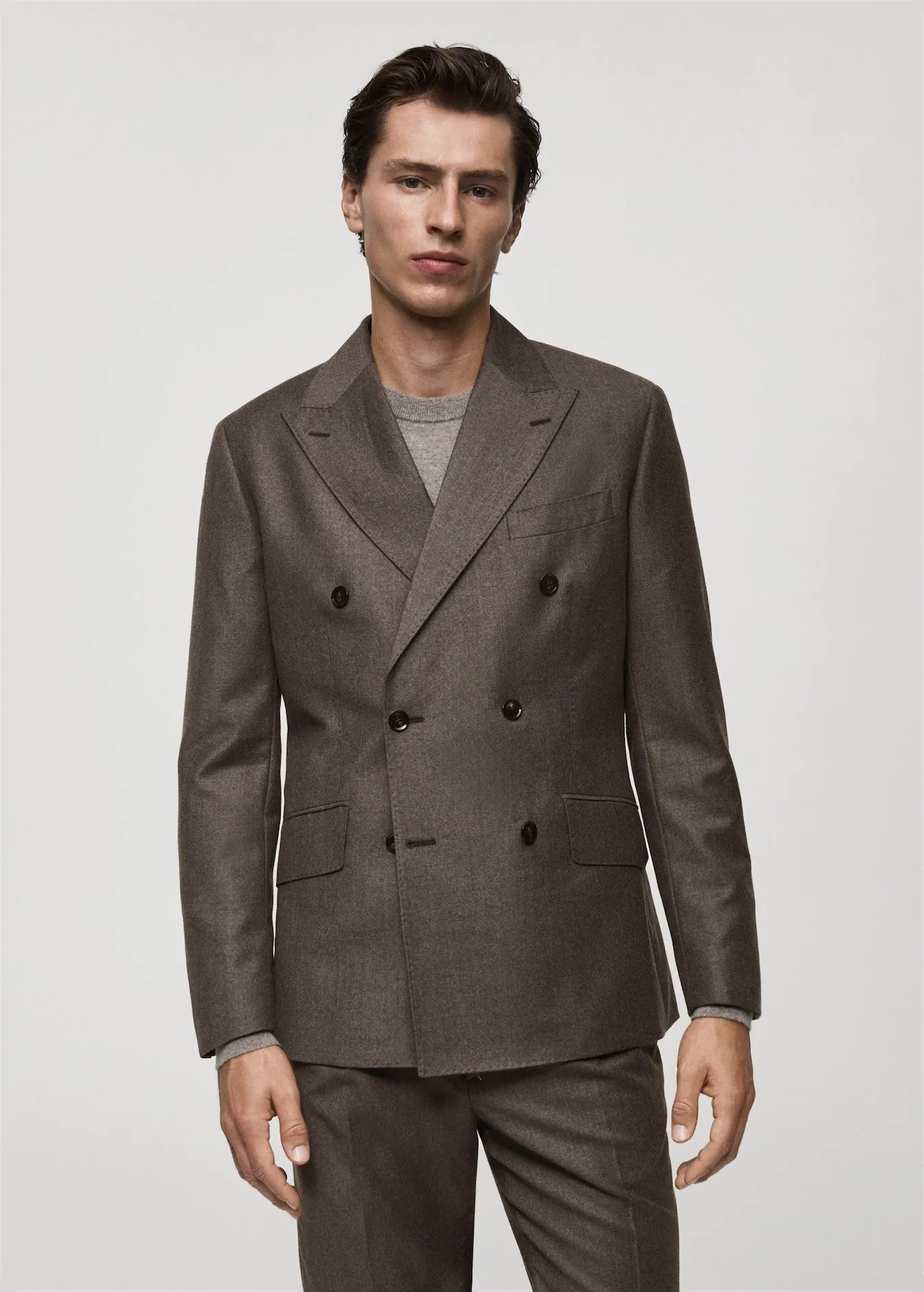 Formal 2 Pieces Mens Suit Flat Peak Lapel Tuxedos For Wedding (Blazer+Pants) sold by Mens Event Wear