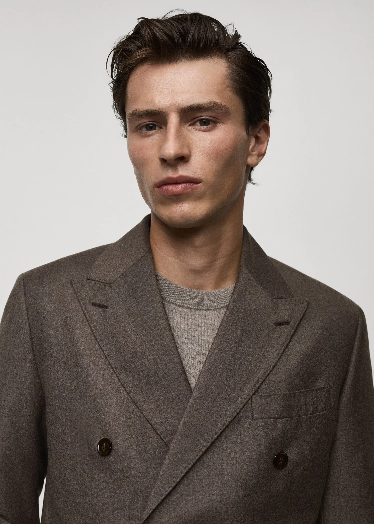 Formal 2 Pieces Mens Suit Flat Peak Lapel Tuxedos For Wedding (Blazer+Pants) sold by Mens Event Wear product image thumbnail 4