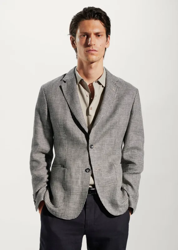 Menseventwear Formal Men's Houndstooth Notch Lapel Blazer sold by Mens Event Wear