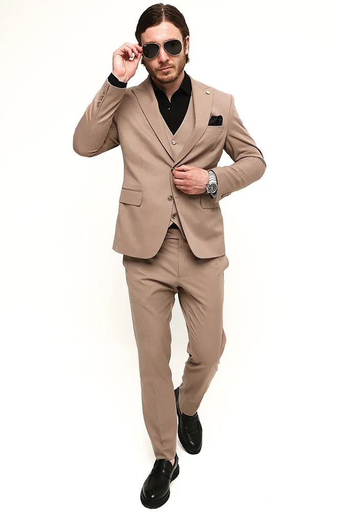 Fashion Men's 3 Pieces Flat Peak Lapel Tuxedos For Party (Blazer+vest+Pants) sold by Mens Event Wear product image thumbnail 2