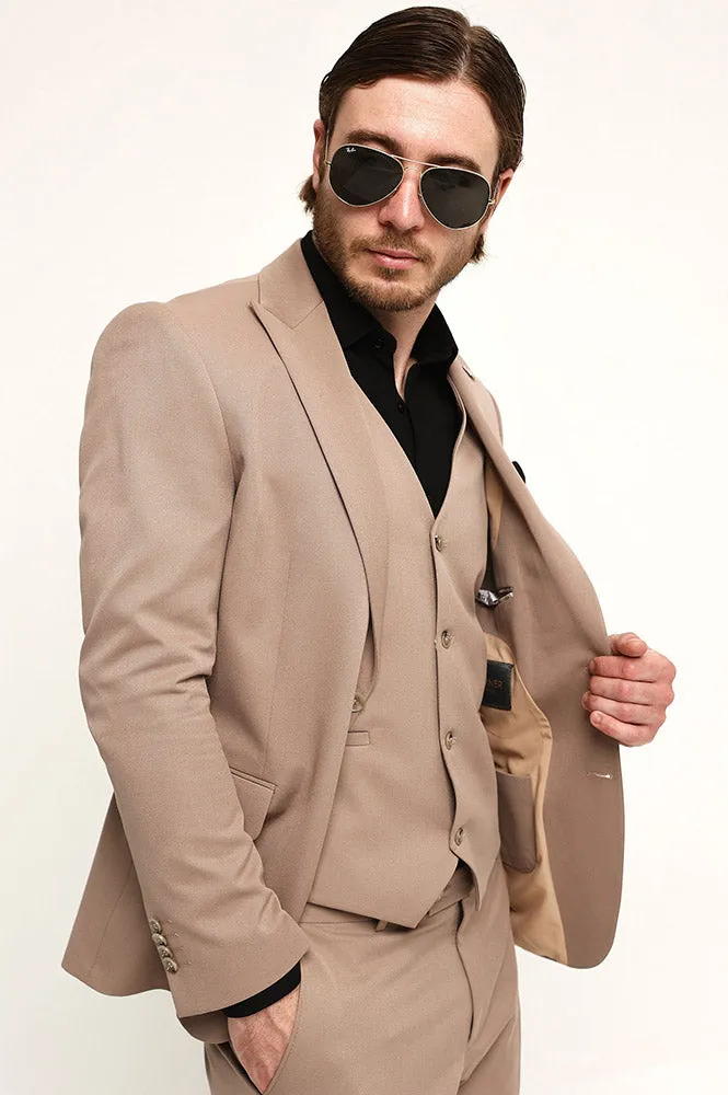 Fashion Men's 3 Pieces Flat Peak Lapel Tuxedos For Party (Blazer+vest+Pants) sold by Mens Event Wear product image thumbnail 3