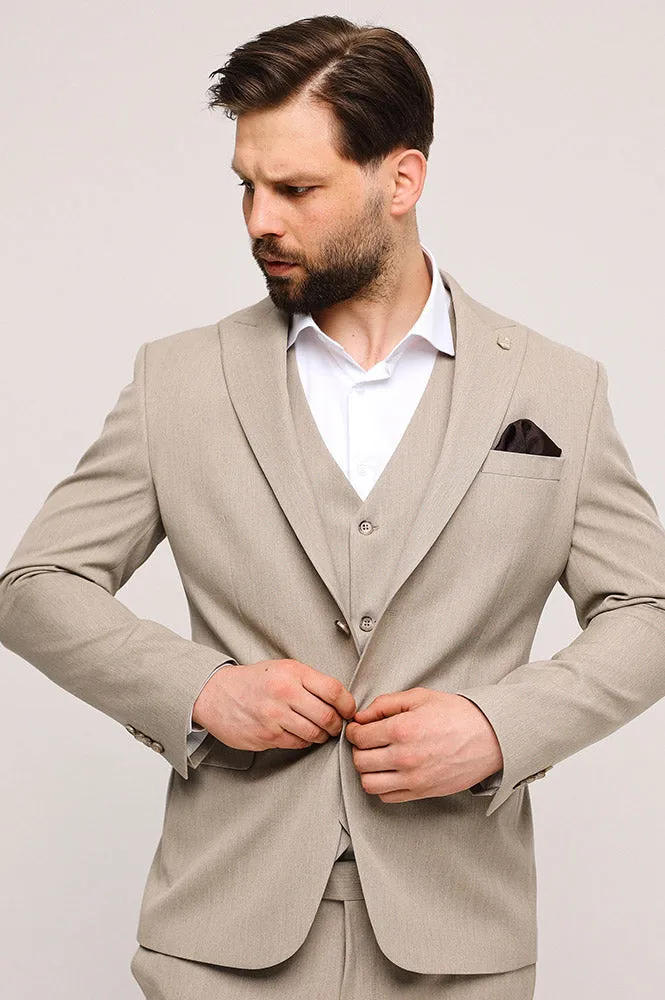 Fashion Men's 3 Pieces Flat Peak Lapel Tuxedos For Party (Blazer+vest+Pants) sold by Mens Event Wear