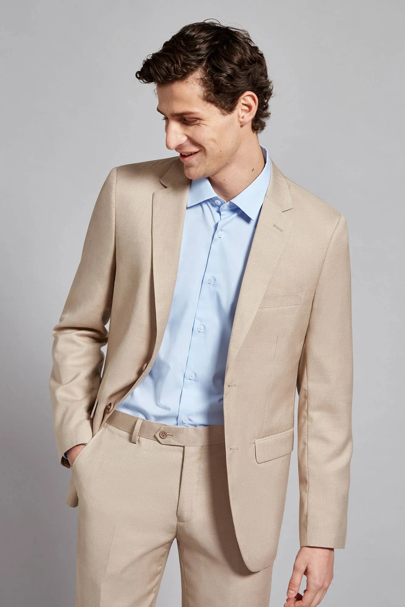 Formal 2 Pieces Mens Suit Flat Notch Lapel Tuxedos For Wedding (Blazer+Pants) sold by Mens Event Wear product image thumbnail 4