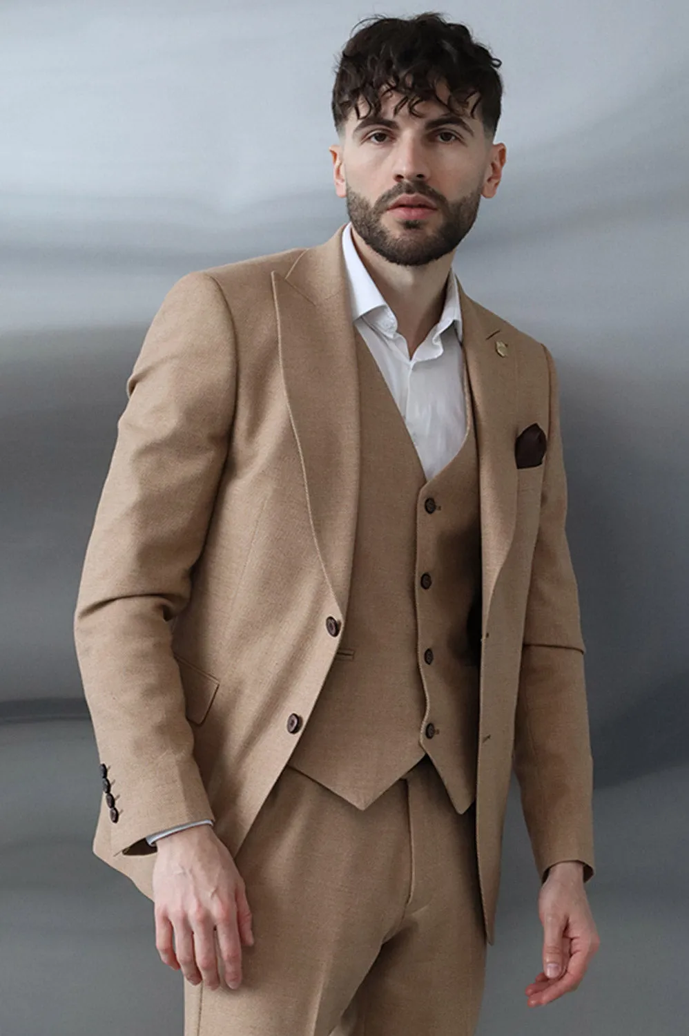 Fashion Men's 3 Pieces Flat Peak Lapel Tuxedos For Party (Blazer+vest+Pants) sold by Mens Event Wear product image thumbnail 2