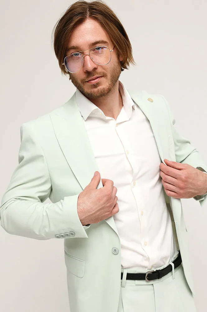 Fashion 2 Piece Men's Suit Flat Peak Wedding Lapel (Blazer + Pants) sold by Mens Event Wear product image thumbnail 3