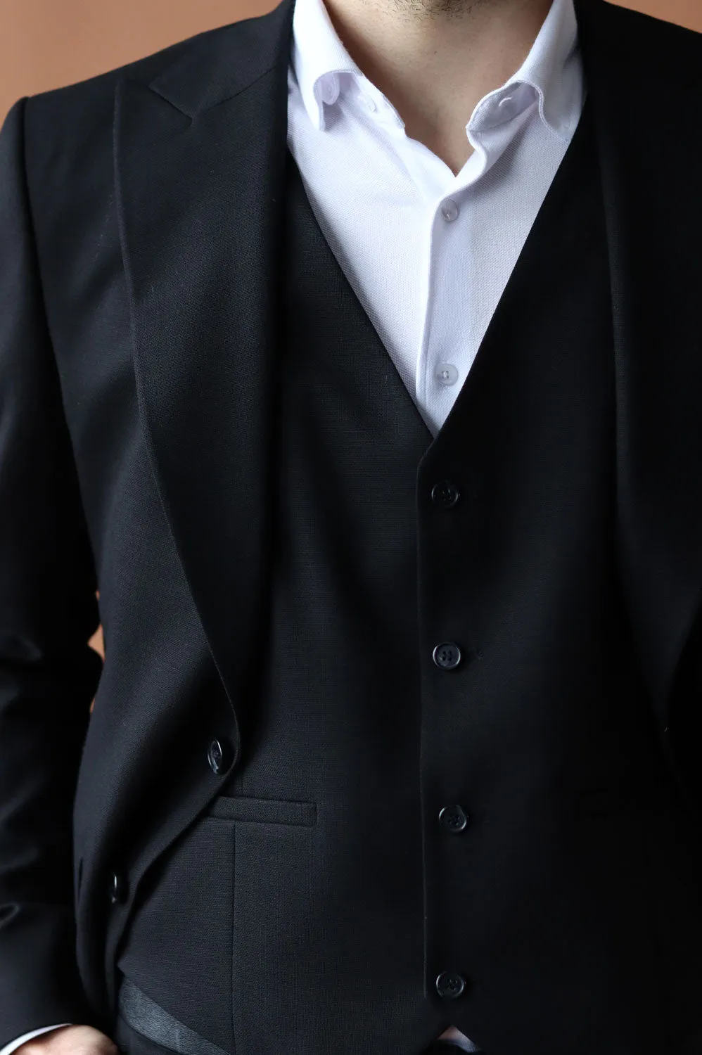 Fashion Men's 3 Pieces Flat Peak Lapel Tuxedos For Party (Blazer+vest+Pants) sold by Mens Event Wear product image thumbnail 5