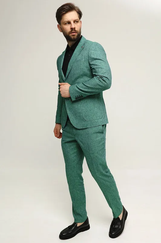 Formal 2 Pieces Mens Suit Flat Notch Lapel Tuxedos For Wedding (Blazer+Pants) sold by Mens Event Wear