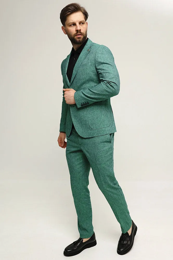 Formal 2 Pieces Mens Suit Flat Notch Lapel Tuxedos For Wedding (Blazer+Pants) sold by Mens Event Wear