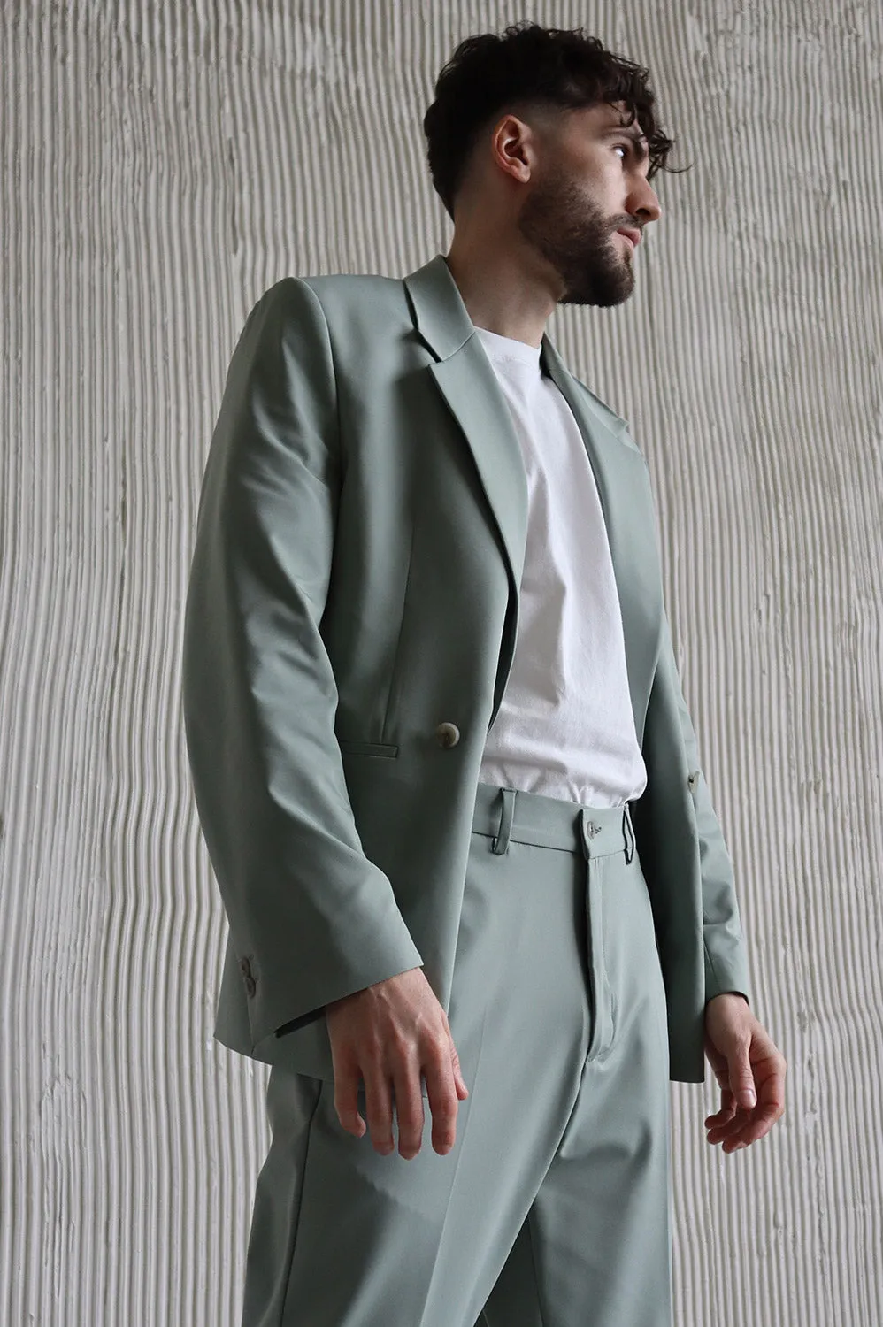 Formal 2 Pieces Mens Suit Flat Notch Lapel Tuxedos For Wedding (Blazer+Pants) sold by Mens Event Wear product image thumbnail 2