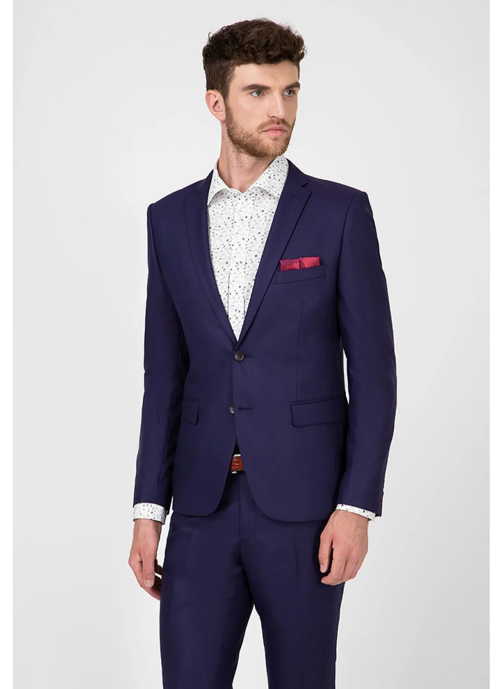 Formal 2 Pieces Mens Suit Flat Notch Lapel Tuxedos For Wedding (Blazer+Pants) sold by Mens Event Wear product image thumbnail 3