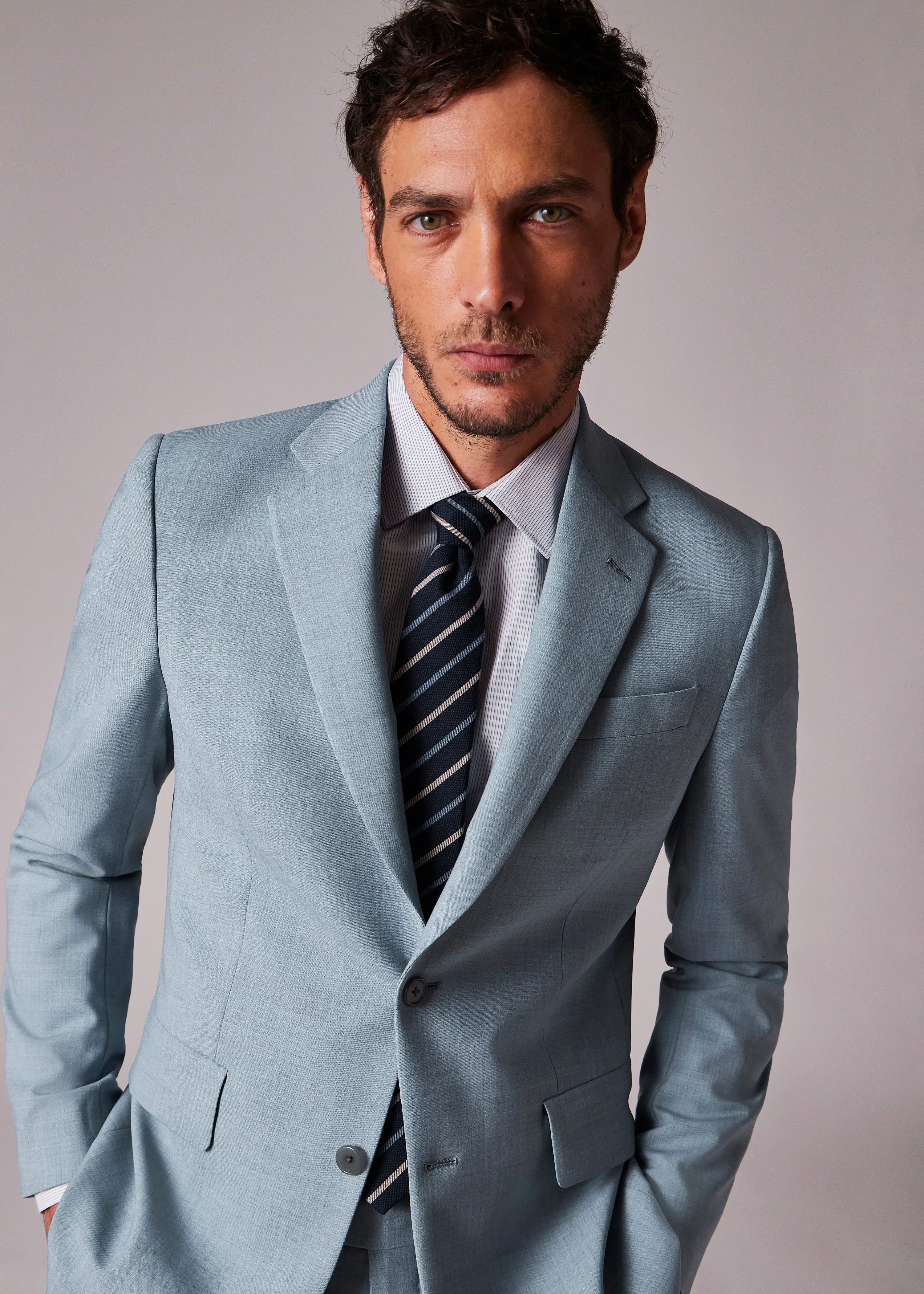 Formal 2 Pieces Mens Suit Flat Notch Lapel Tuxedos For Wedding (Blazer+Pants) sold by Mens Event Wear