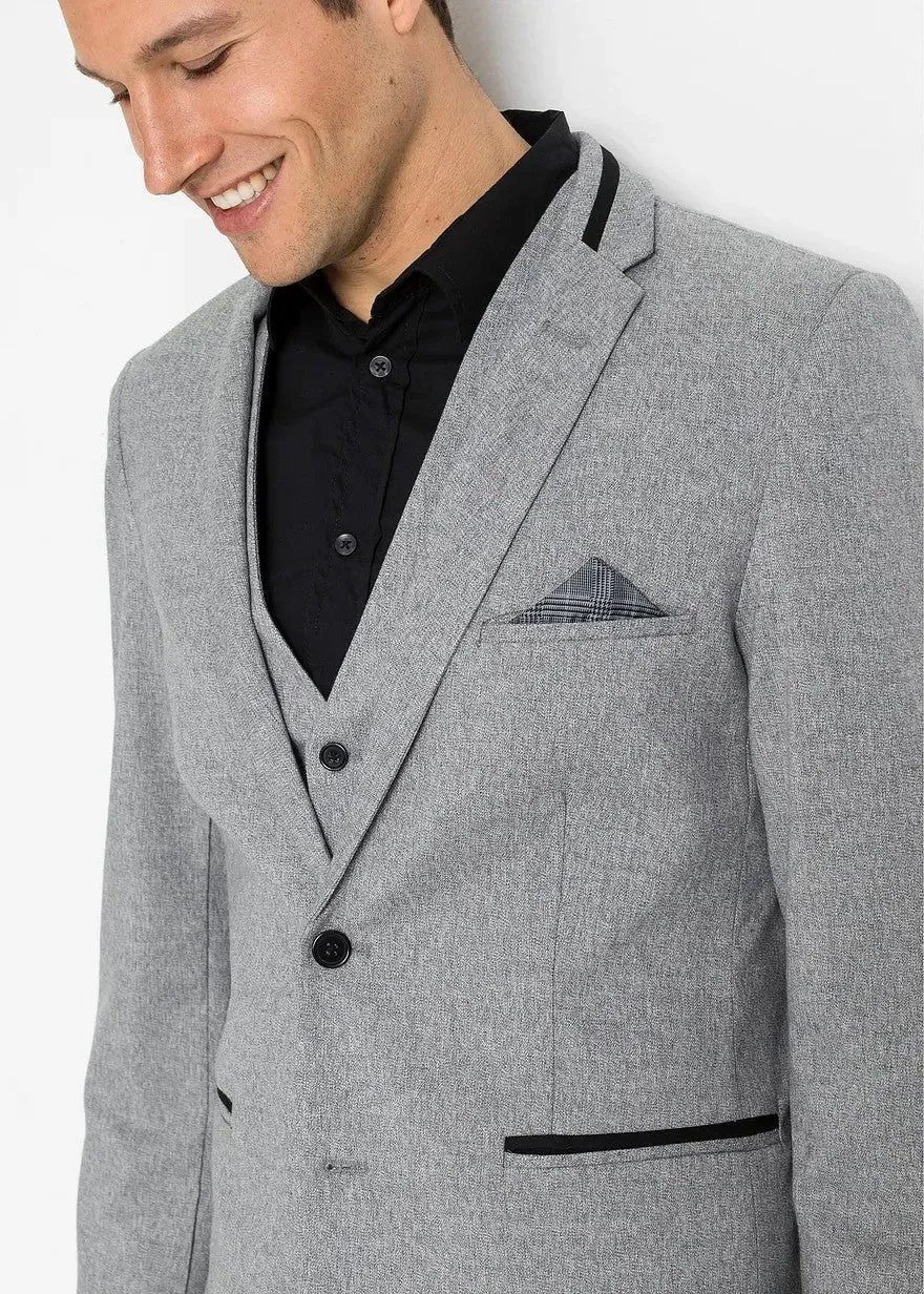 Fashion Men's 3 Pieces Flat Notch Lapel Tuxedos For Party (Blazer+vest+Pants) sold by Mens Event Wear product image thumbnail 4