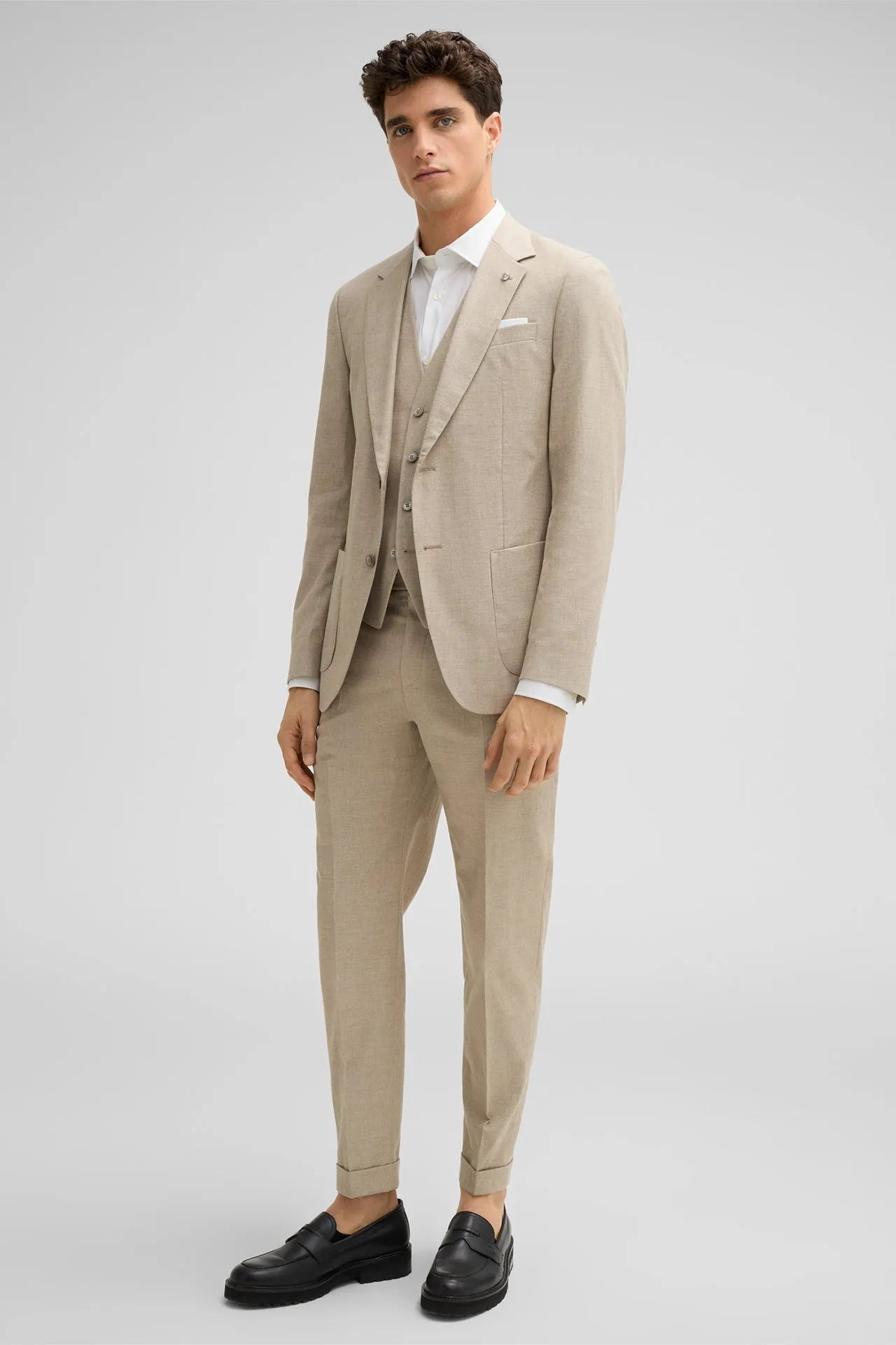 Fashion Men's 3 Pieces Flat Notch Lapel Tuxedos For Party (Blazer+vest+Pants) sold by Mens Event Wear