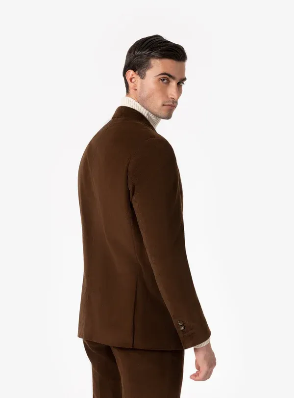 Formal 2 Pieces Mens Suit Corduroy Notch Lapel Tuxedos For Wedding (Blazer+Pants) sold by Mens Event Wear product image thumbnail 4