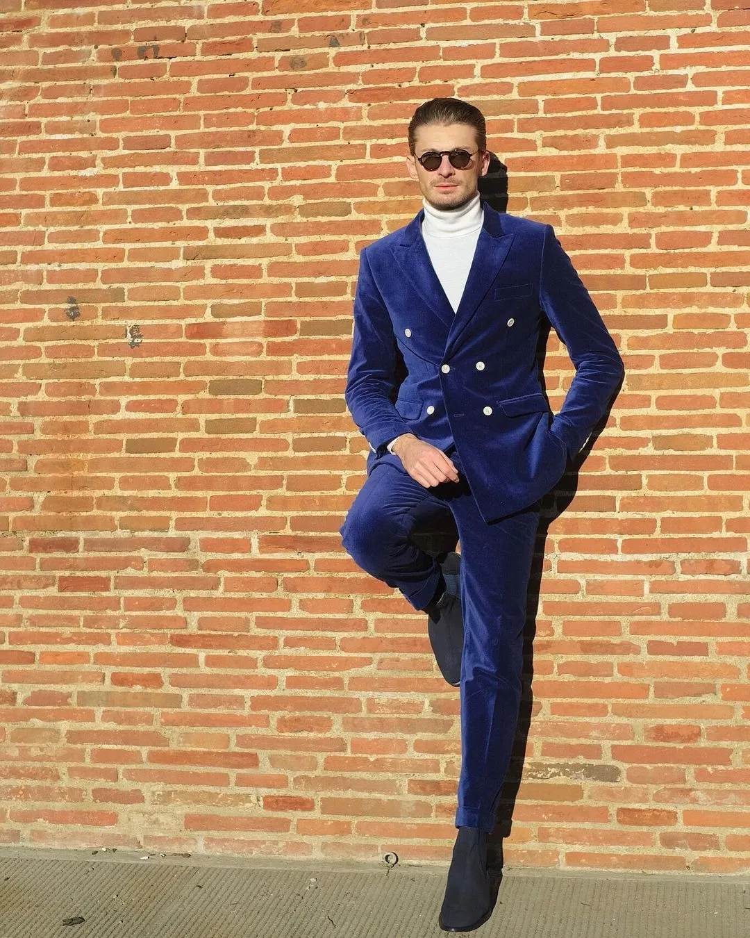 Fashionable Men's 2-piece Suit Velvet Peak Lapel Wedding Suit (Blazer+Pants) sold by Mens Event Wear product image thumbnail 2