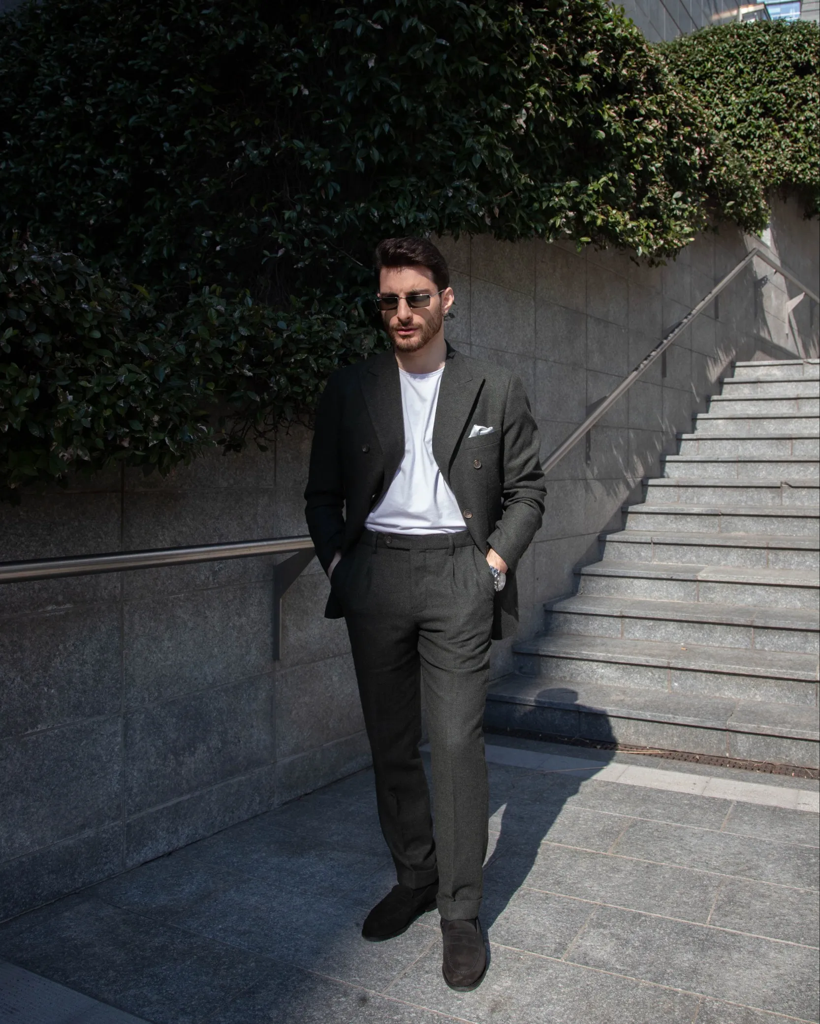 Men's Casual 2 Pieces Mens Suit Classic Tweed Peak Lapel Tuxedos (Blazer+Pants) sold by Mens Event Wear product image thumbnail 4