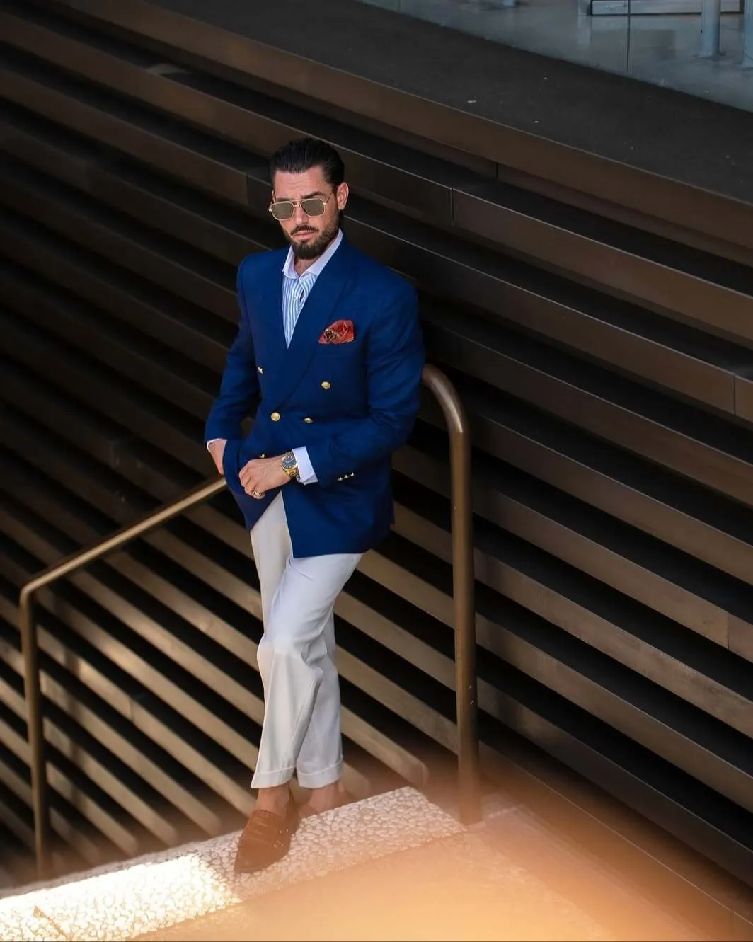 Formal 2 Pieces Mens Suit Flat Shawl Lapel Tuxedos For Wedding (Blazer+Pants) sold by Mens Event Wear product image thumbnail 3